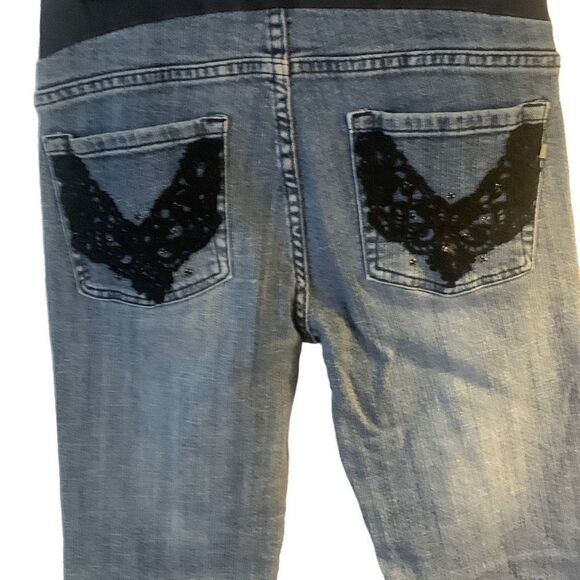 Pre Owned Womens American Star Maternity Jeans Sz Small Casual Comfort Hippie - Picture 2 of 14